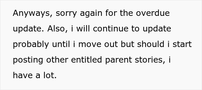 Text passage discussing entitled parents, mentioning frequent updates and stories. Text passage discussing entitled parents, mentioning frequent updates and stories.