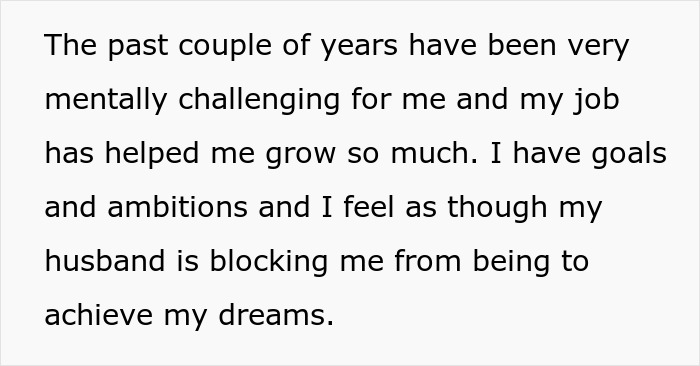 Text discussing job impact on personal growth and marriage challenges. Text discussing job impact on personal growth and marriage challenges.