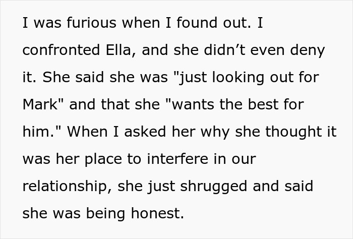 Text about a woman intervening in her sister's engagement, claiming honesty in her actions. Text about a woman intervening in her sister's engagement, claiming honesty in her actions.