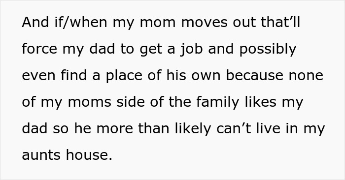 Text about family dynamics and relocation decisions related to parents and aunts. Text about family dynamics and relocation decisions related to parents and aunts.
