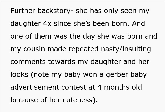 Woman Considers Cutting Out Her Favorite Cousin From Her Life After How Nasty She Became As A Mom Woman Considers Cutting Out Her Favorite Cousin From Her Life After How Nasty She Became As A Mom