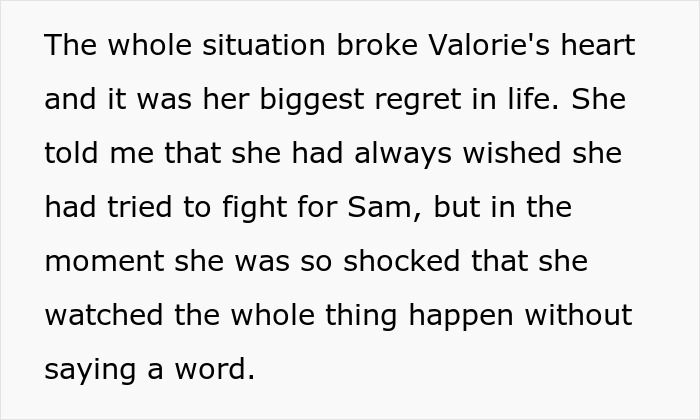 Text discussing regret and shock related to a friend's inheritance situation. Text discussing regret and shock related to a friend's inheritance situation.
