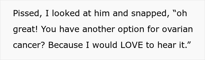 Text about ovarian cancer screening response to a protestor. Text about ovarian cancer screening response to a protestor.
