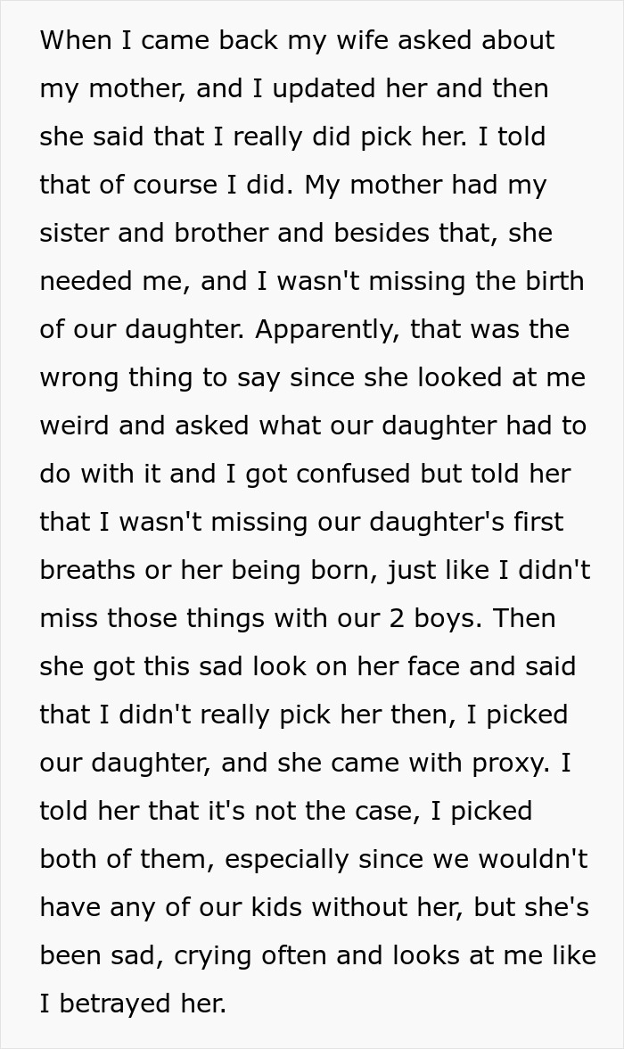 Text of a wife upset with husband’s focus on the newborn during labor, feeling betrayed. Text of a wife upset with husband’s focus on the newborn during labor, feeling betrayed.