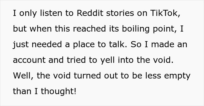 Text about sharing Reddit stories on TikTok and needing a place to talk. Text about sharing Reddit stories on TikTok and needing a place to talk.