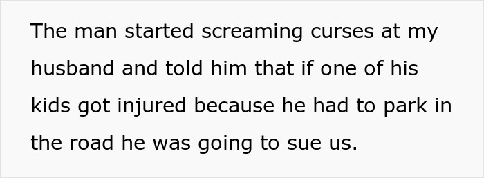 Text of a heated argument regarding a car parked in a neighbor's driveway during a yard sale. Text of a heated argument regarding a car parked in a neighbor's driveway during a yard sale.