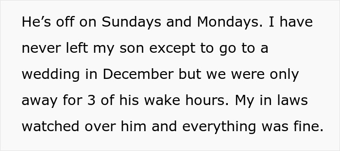 Text discusses husband reluctant to care for infant alone; wife refuses to coddle him. Text discusses husband reluctant to care for infant alone; wife refuses to coddle him.