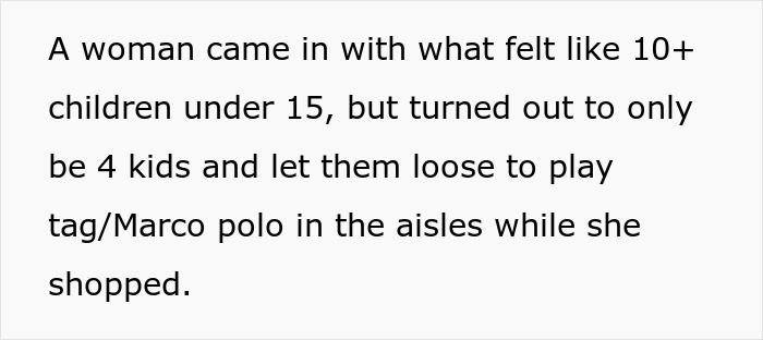 Text describing why children shouldn't run around store aisles. Text describing why children shouldn't run around store aisles.