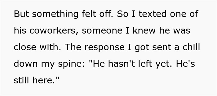 Text conversation about husband not leaving work after wife's SOS call. Text conversation about husband not leaving work after wife's SOS call.