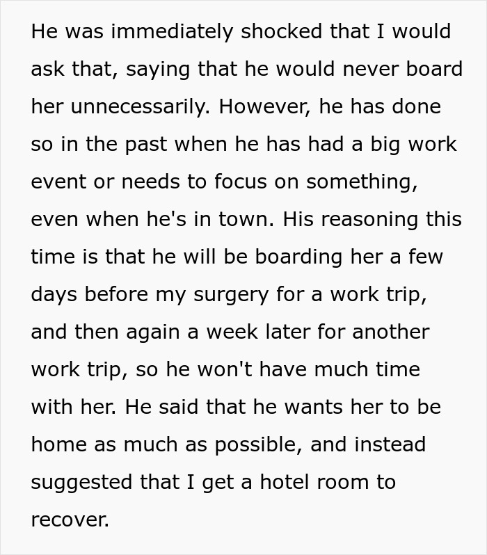 Guy Tells Fiancée To Recover In Hotel Room After Surgery So As Not To Not Disturb His Dog Guy Tells Fiancée To Recover In Hotel Room After Surgery So As Not To Not Disturb His Dog