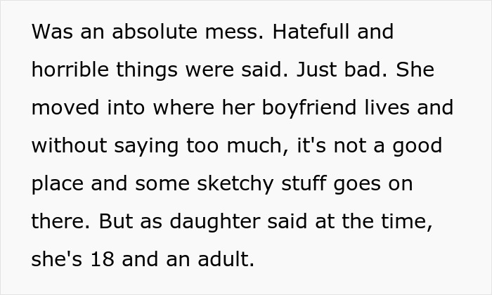 Text about an 18-year-old's difficult situation after moving in with her boyfriend. Text about an 18-year-old's difficult situation after moving in with her boyfriend.