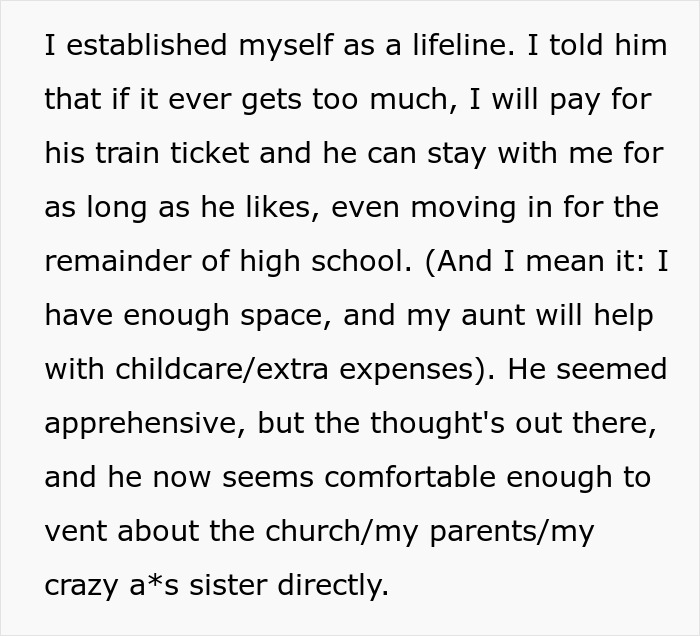 Text conversation offering support and reassurance regarding family and personal issues, involving religious parents. Text conversation offering support and reassurance regarding family and personal issues, involving religious parents.