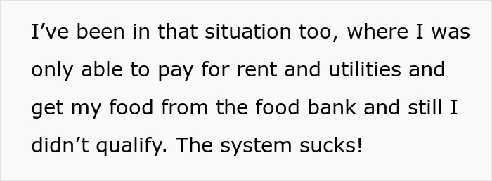 Text about financial struggles and food bank reliance, reflecting on the system, related to groceries offer debate. Text about financial struggles and food bank reliance, reflecting on the system, related to groceries offer debate.
