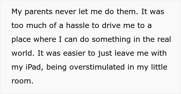 Text discussing an adult iPad kid reflecting on their overstimulated youth in a small room. Text discussing an adult iPad kid reflecting on their overstimulated youth in a small room.