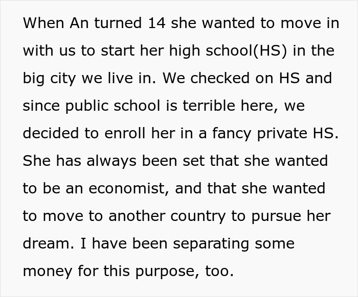 Text about a teenager dreaming of becoming an economist and attending a private high school. Text about a teenager dreaming of becoming an economist and attending a private high school.