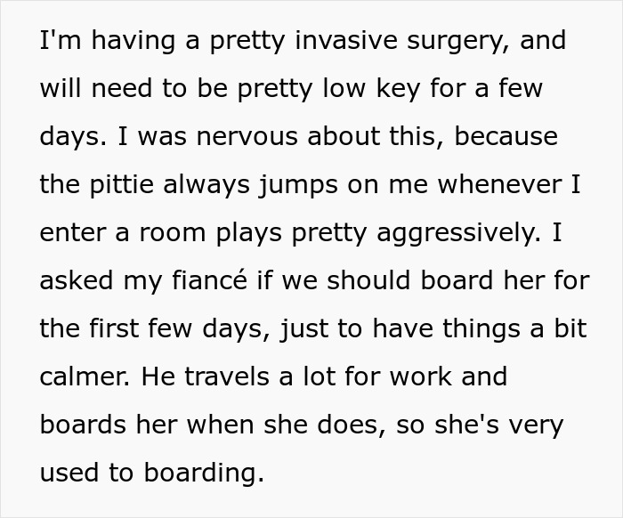 Guy Tells Fiancée To Recover In Hotel Room After Surgery So As Not To Not Disturb His Dog Guy Tells Fiancée To Recover In Hotel Room After Surgery So As Not To Not Disturb His Dog