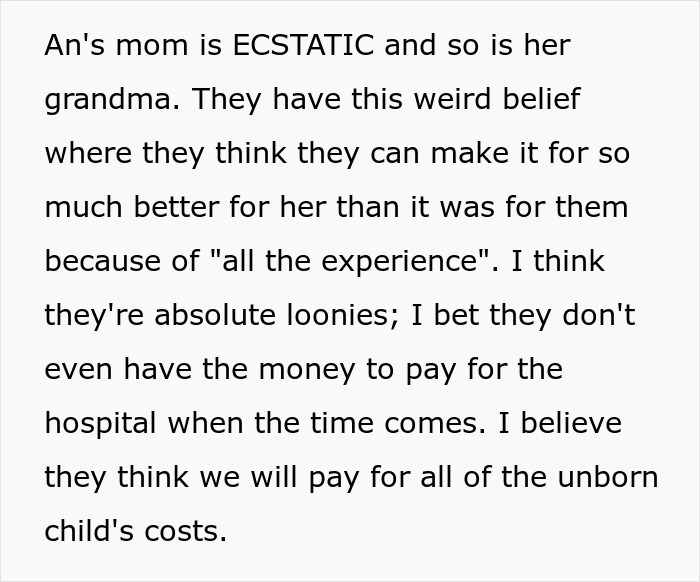 Text expressing concerns about a 16-year-old teen mom, family legacy, and financial issues. Text expressing concerns about a 16-year-old teen mom, family legacy, and financial issues.