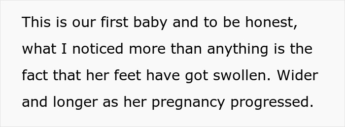 Text about swollen feet during pregnancy, noting their width and length increase, related to returning wife shoes. Text about swollen feet during pregnancy, noting their width and length increase, related to returning wife shoes.