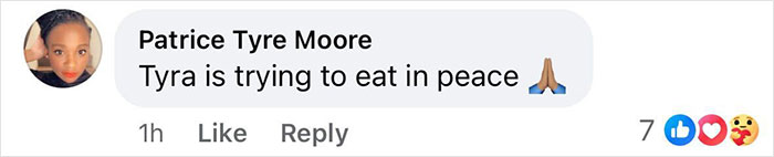 Comment on Tyra Banks enjoying McDonald's, seeking peace, with various reactions. Comment on Tyra Banks enjoying McDonald's, seeking peace, with various reactions.