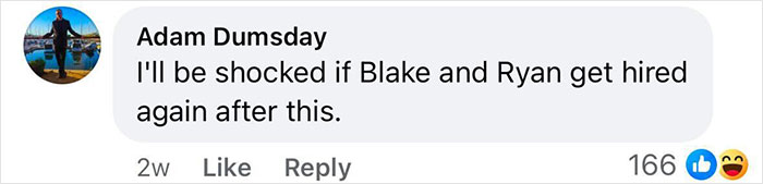 Comment discussing hiring doubts related to fat-shaming accusations, with 166 likes and laughing emoji reaction. Comment discussing hiring doubts related to fat-shaming accusations, with 166 likes and laughing emoji reaction.