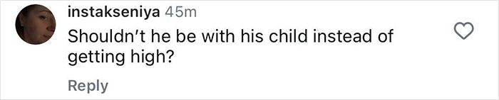 Instagram comment questioning Justin Bieber's priorities as a new daddy. Instagram comment questioning Justin Bieber's priorities as a new daddy.