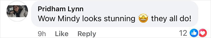 Social media comment praising Mindy Kaling's stunning look at a premiere. Social media comment praising Mindy Kaling's stunning look at a premiere.