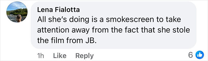 Comment discussing accusations against Baldoni, suggesting a diversion from film theft claims. Comment discussing accusations against Baldoni, suggesting a diversion from film theft claims.