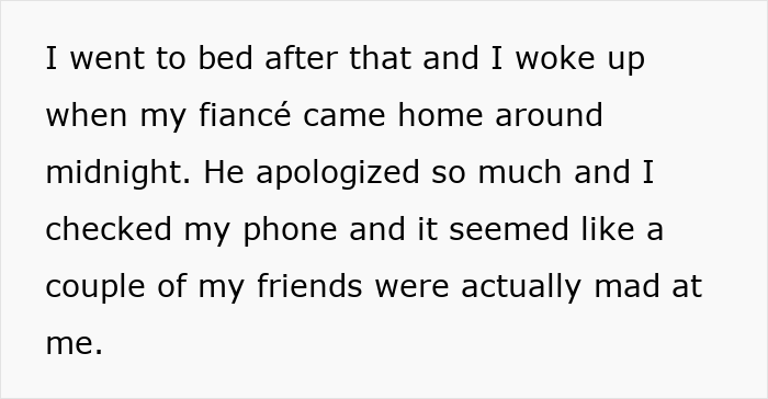 Text image discussing a woman's experience with friends being upset after she canceled her birthday dinner. Text image discussing a woman's experience with friends being upset after she canceled her birthday dinner.