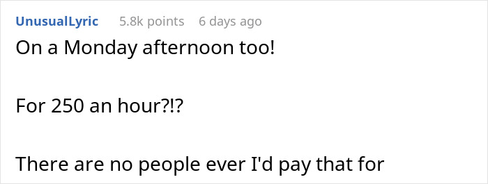 Comment about high costs for attending birthday celebration. Comment about high costs for attending birthday celebration.