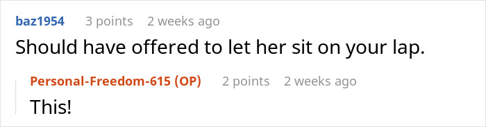 Comments discussing seat issue on a bus, Karen demands young woman move despite available seats. Comments discussing seat issue on a bus, Karen demands young woman move despite available seats.