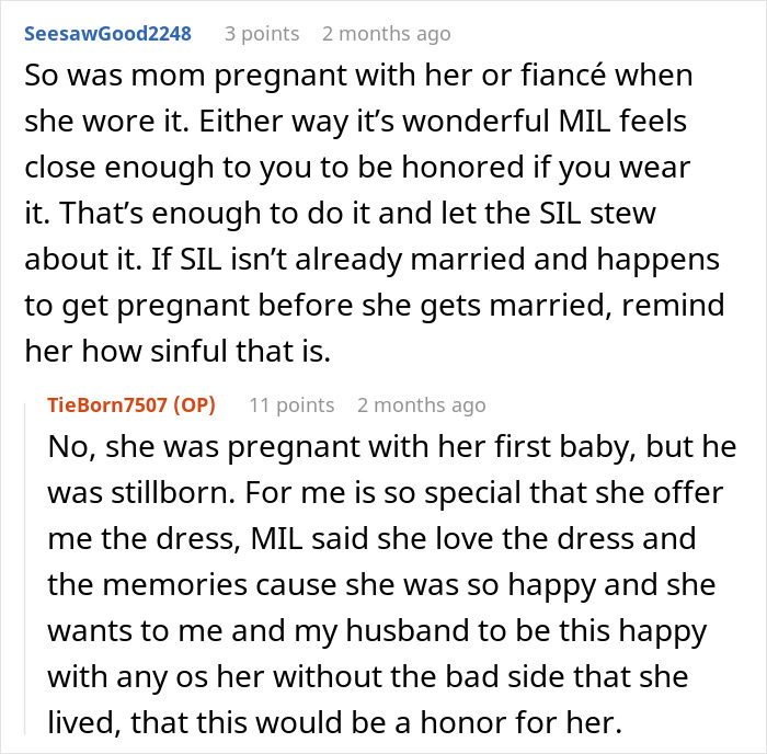 Woman Loses It As Mom Gives Away Her Wedding Dress To Pregnant SIL, Says She’s “Living In Sin” Woman Loses It As Mom Gives Away Her Wedding Dress To Pregnant SIL, Says She’s “Living In Sin”