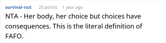 Reddit comment discussing consequences, mentioning FAFO, related to surprise babysitting plans on Valentine's. Reddit comment discussing consequences, mentioning FAFO, related to surprise babysitting plans on Valentine's.