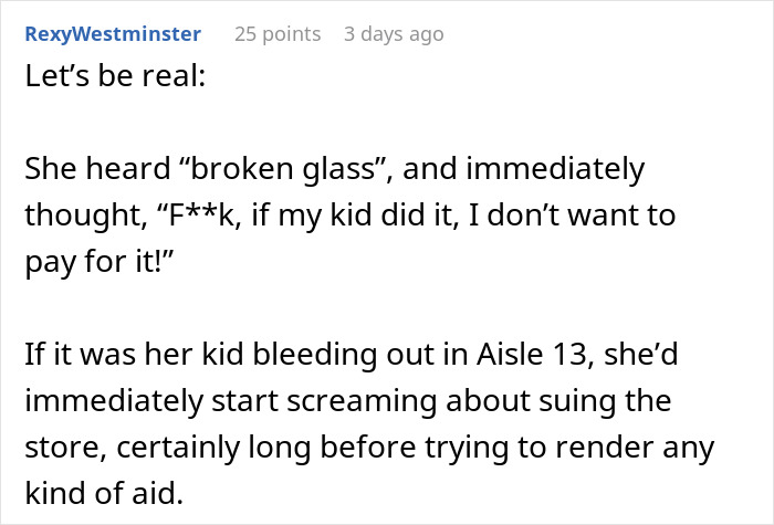 Text conversation about broken glass and concerns over children's safety in a store. Text conversation about broken glass and concerns over children's safety in a store.