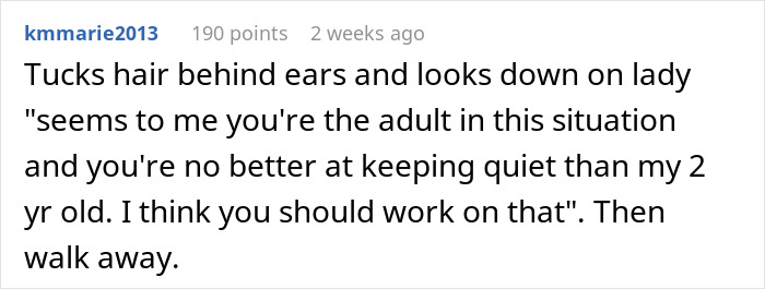 Comment about a lady on a plane being told off for criticizing a mom's toddler, highlighting passenger reactions. Comment about a lady on a plane being told off for criticizing a mom's toddler, highlighting passenger reactions.