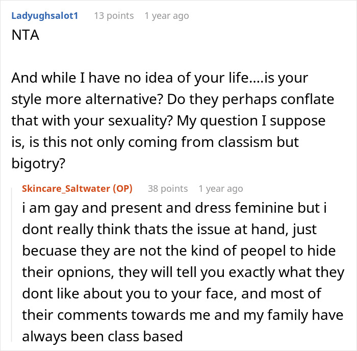 Reddit conversation about skincare causing classism and bigotry concerns. Reddit conversation about skincare causing classism and bigotry concerns.