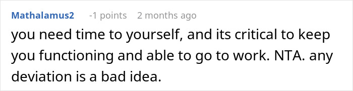 Comment discussing the importance of taking a little time for yourself daily. Comment discussing the importance of taking a little time for yourself daily.