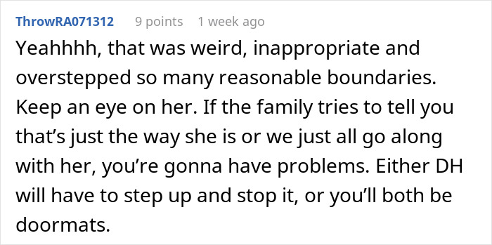Text comment discussing concerns about boundaries involving a MIL's decision on a wedding date. Text comment discussing concerns about boundaries involving a MIL's decision on a wedding date.