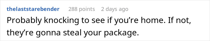 Comment on asking neighbors for loans and taking packages. Comment on asking neighbors for loans and taking packages.