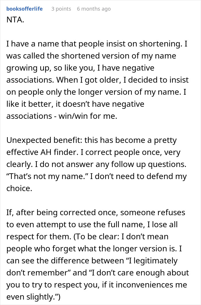 Text discussing name preferences and the importance of using full names. Text discussing name preferences and the importance of using full names.