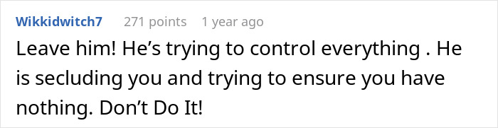 Comment advising against job-related divorce, urging empowerment and caution against control. Comment advising against job-related divorce, urging empowerment and caution against control.