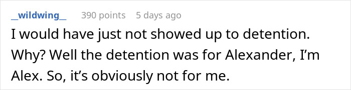 Student takes revenge through name confusion to avoid detention. Student takes revenge through name confusion to avoid detention.