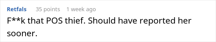 Comment about a pregnant coworker's food related incident, expressing anger and suggesting reporting her. Comment about a pregnant coworker's food related incident, expressing anger and suggesting reporting her.
