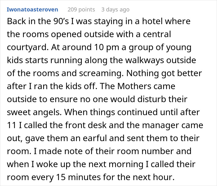 Hotel room neighbors face noise complaints after a late party; guest reacts by calling their room repeatedly the next morning. Hotel room neighbors face noise complaints after a late party; guest reacts by calling their room repeatedly the next morning.