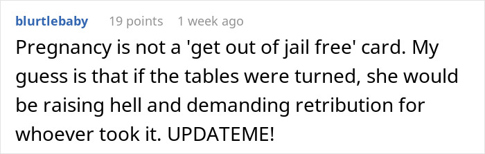 Comment criticizing a pregnant coworker's reaction over food cravings. Comment criticizing a pregnant coworker's reaction over food cravings.