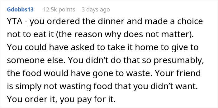Woman Thinks It’s Not Fair To Split The Bill For Meal She Didn’t Eat, Gets A Reality Check Woman Thinks It’s Not Fair To Split The Bill For Meal She Didn’t Eat, Gets A Reality Check