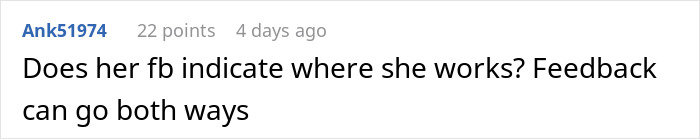 Comment about entitled woman's online feedback tactics. Comment about entitled woman's online feedback tactics.