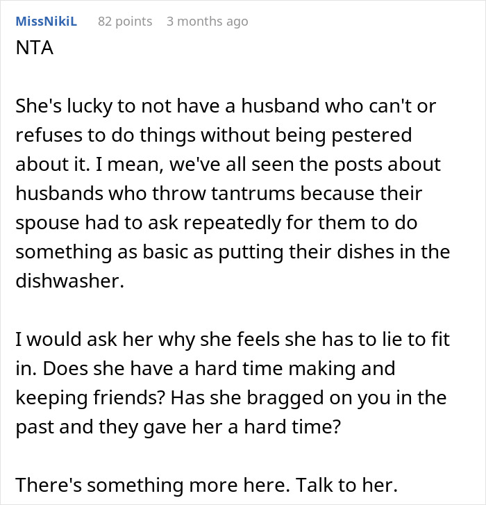 Reddit comment discussing unhelpful husbands and spousal responsibilities. Reddit comment discussing unhelpful husbands and spousal responsibilities.