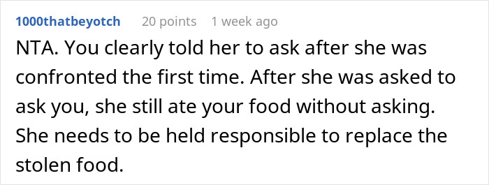 Reddit comment discussing a pregnant coworker's food cravings and responsibility. Reddit comment discussing a pregnant coworker's food cravings and responsibility.