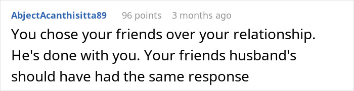 Screenshot of a comment discussing relationship issues after a woman's joke led to her husband serving divorce papers. Screenshot of a comment discussing relationship issues after a woman's joke led to her husband serving divorce papers.