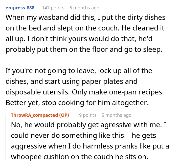 Comments discussing neglect of chores and dealing with a husband's lack of help. Comments discussing neglect of chores and dealing with a husband's lack of help.